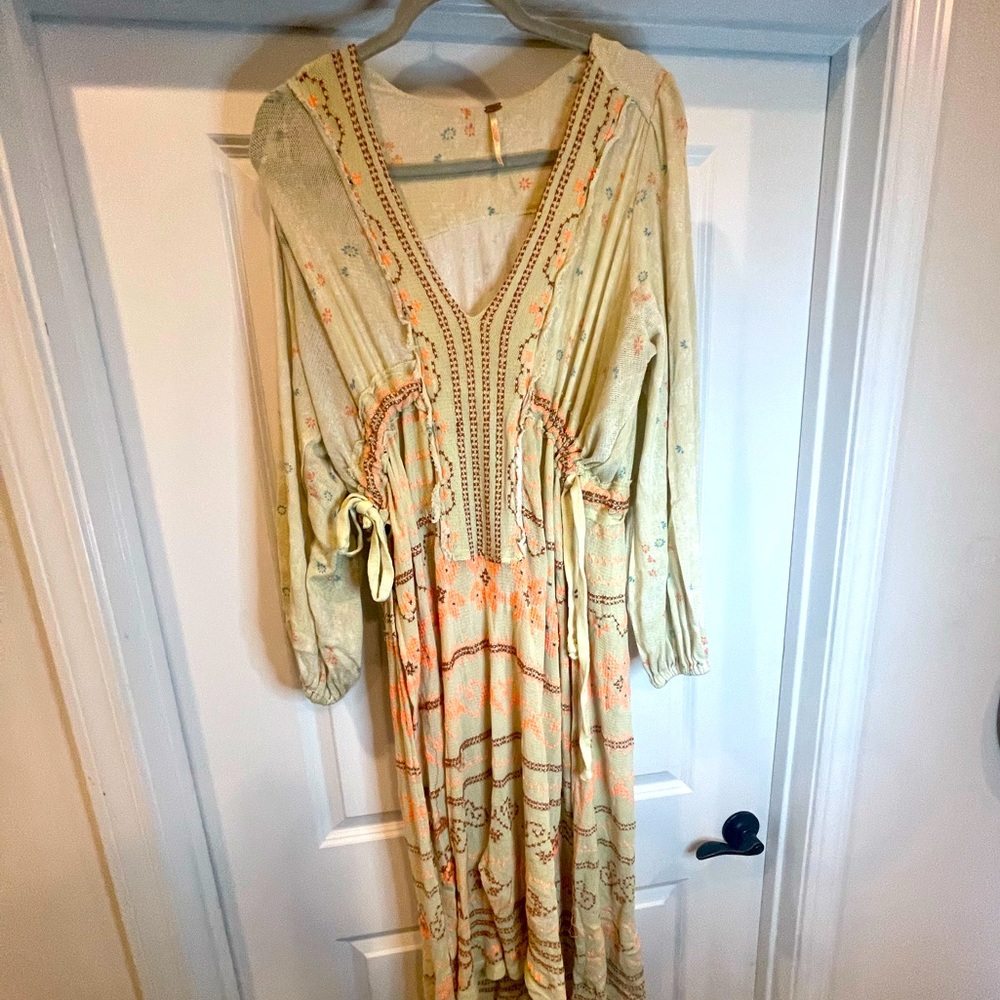 Free People Cotton Embroidered Maxi